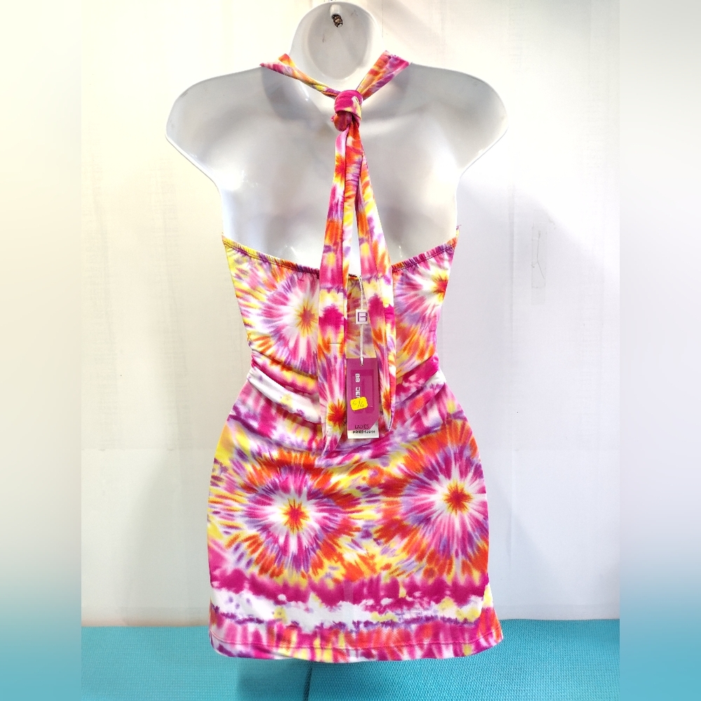 NWT BB Jeans Halter Neck Padded Top Fitted Multicolor Size L - Picture 5 of 9
